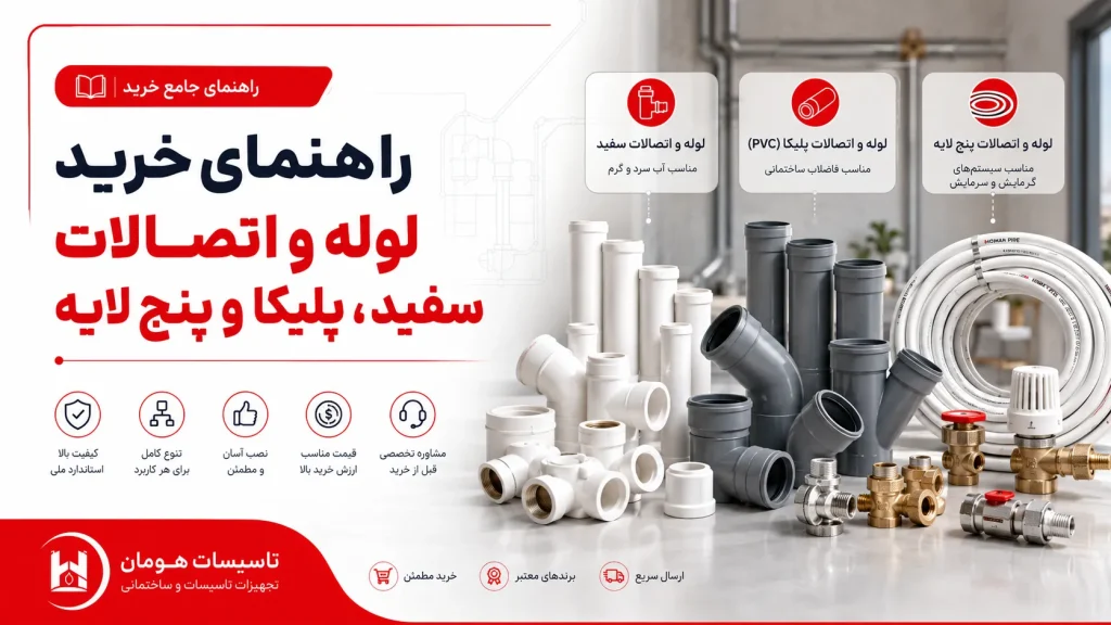 راهنمای خرید لوله و اتصالات سفید، پلیکا و پنج لایه